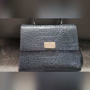 Elegant Navy Leather Crocodile-Embossed Kate Spade Women's Bag